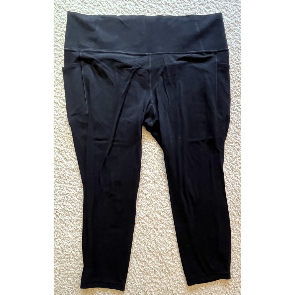 Athleta Black Skinny Pull-On Capri Athletic Pants Pockets Womens Plus Size 2X